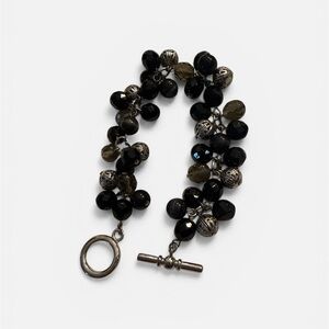 Ralph Lauren Black Cluster Bead Toggle Bracelet